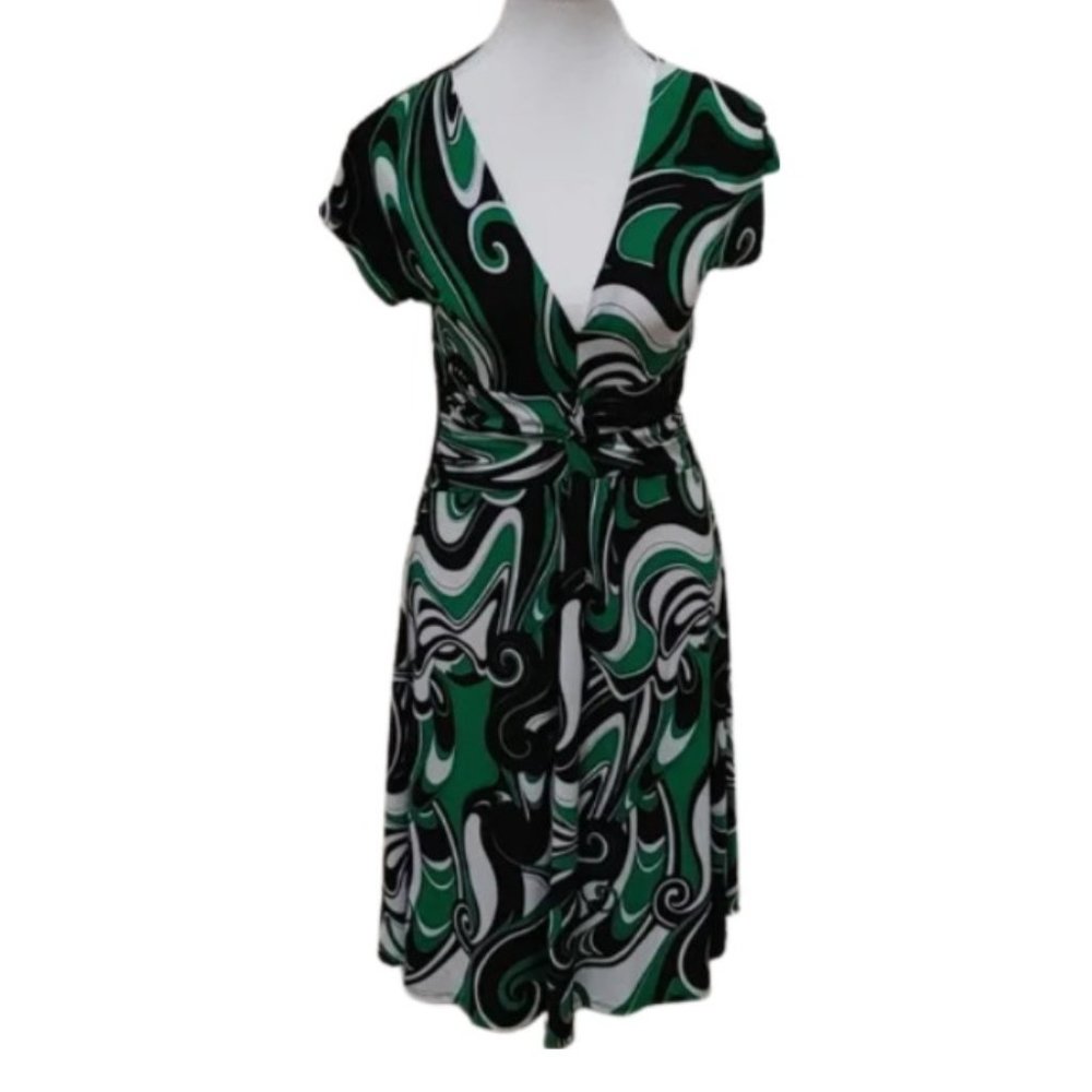 MARIPOSA stretchy dark green, white, black long dress short sleeves Medi…